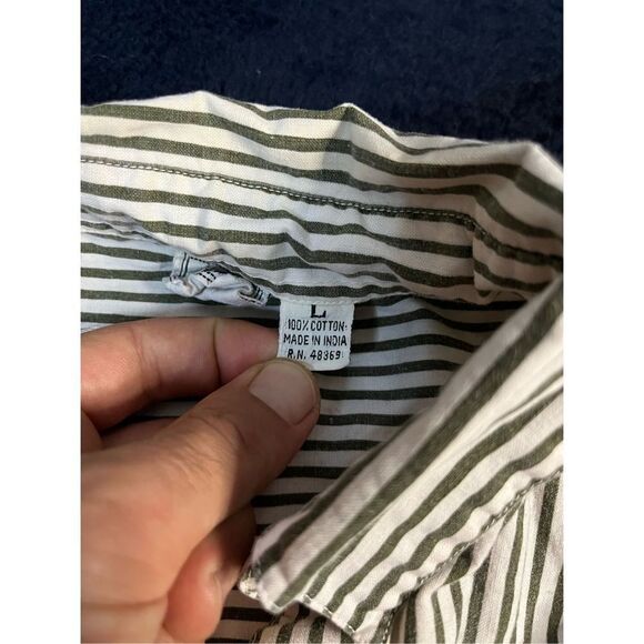 Vintage 80s Sudden Impact Stripped Button Up Shirt Sz Large B6 - Picture 4 of 8